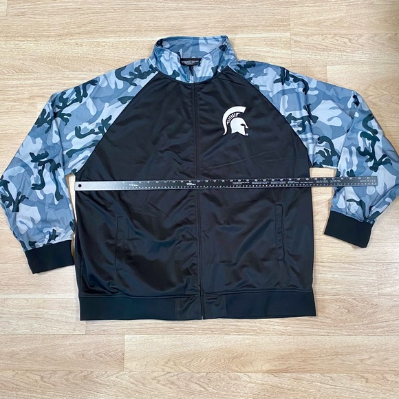 Michigan State Spartans Track Jacket Men’s 4XLT (TALL) Black & Camo Full Zip MSU - Picture 5 of 8